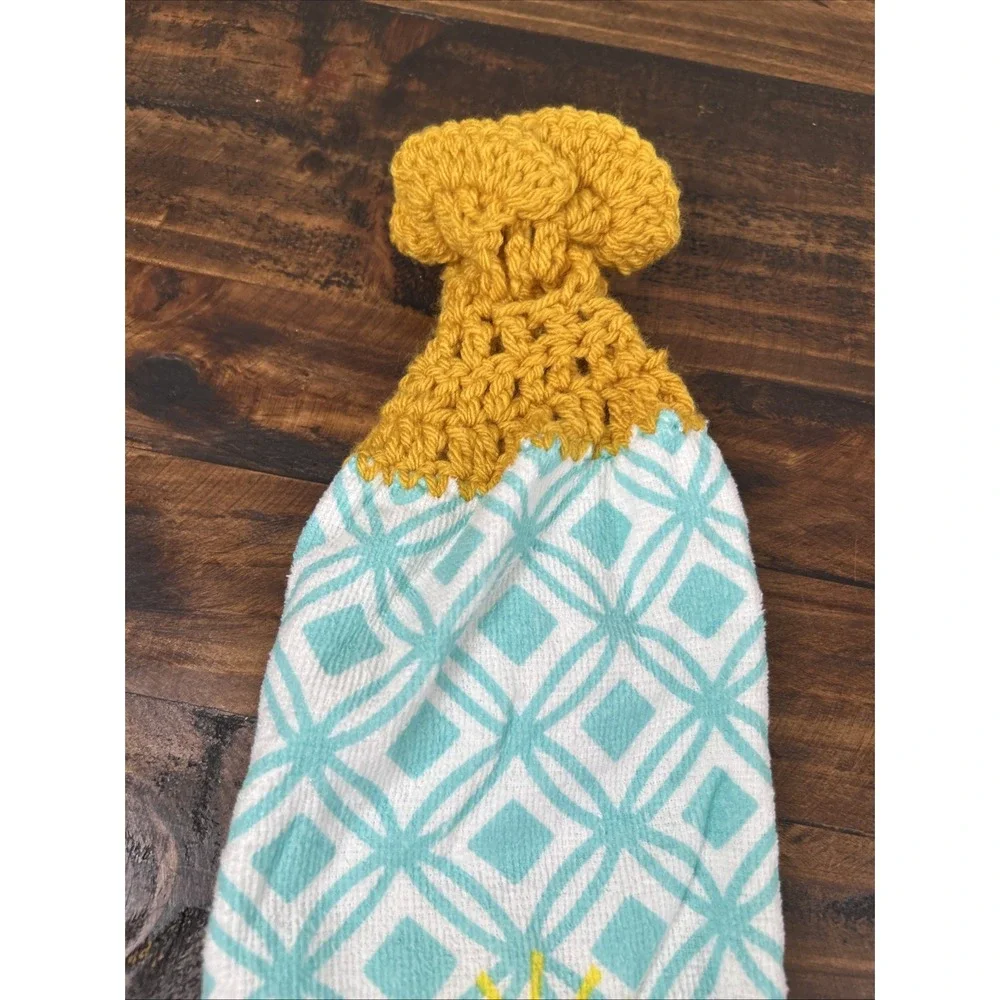3 Handmade Crochet top Kitchen Hanging Hand Towels Summer Vibes Hello Summer 16